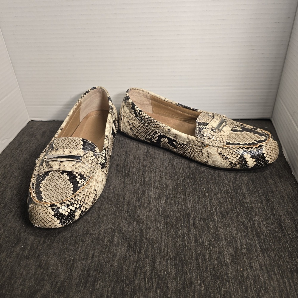 Vionic‎ Penny Loafer Womens 7.5 Leather Snake Print Flat Orthaheel Honor Ashby